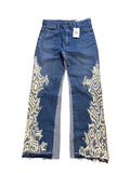 Arabian fleece flare patch jeans
