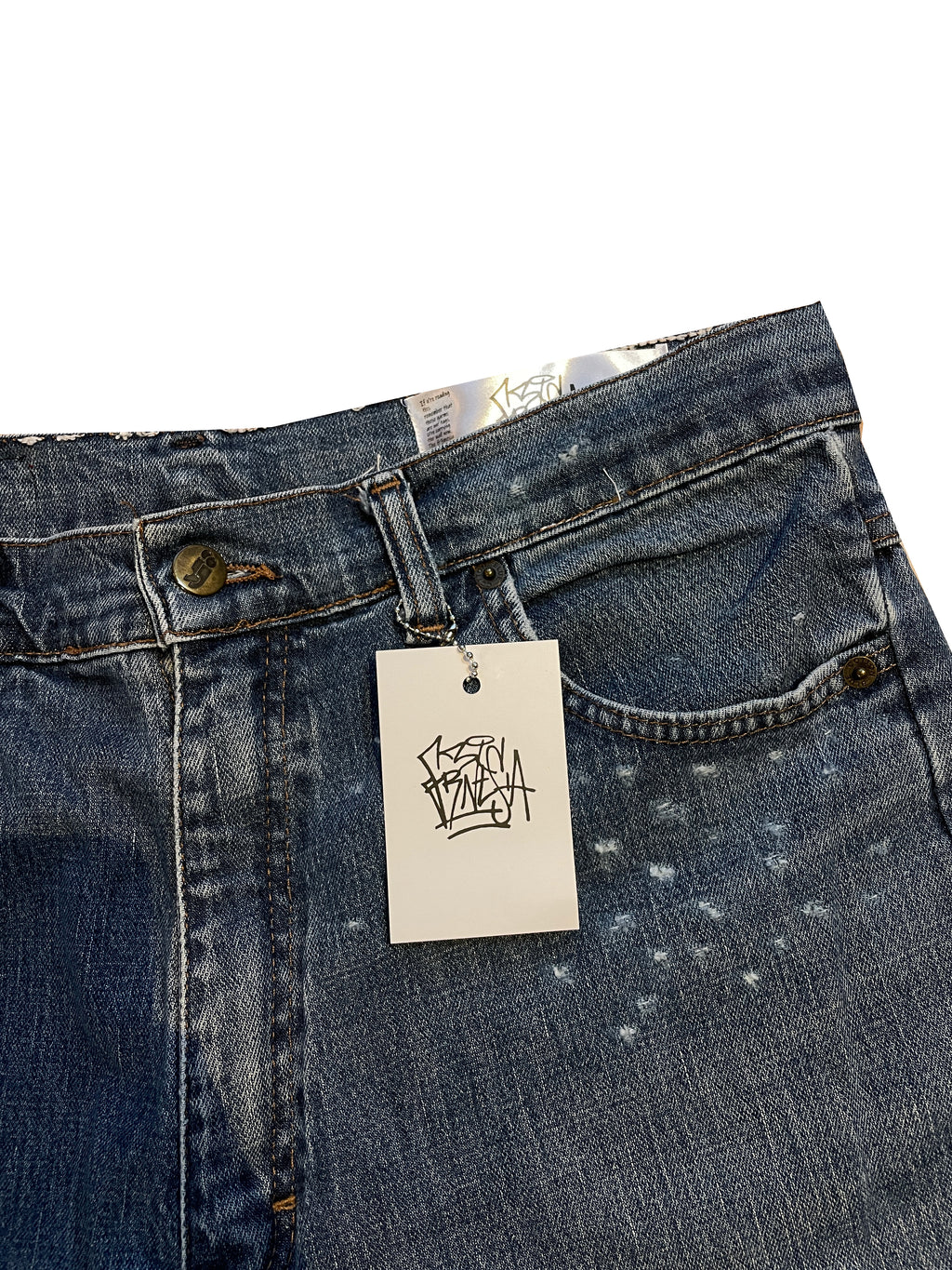 Arabian fleece flare patch jeans