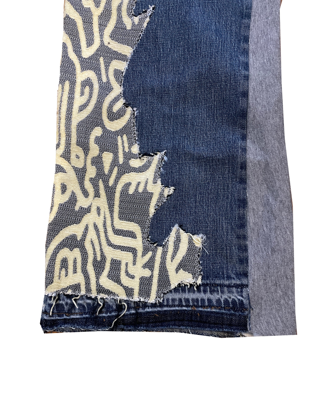 Arabian fleece flare patch jeans