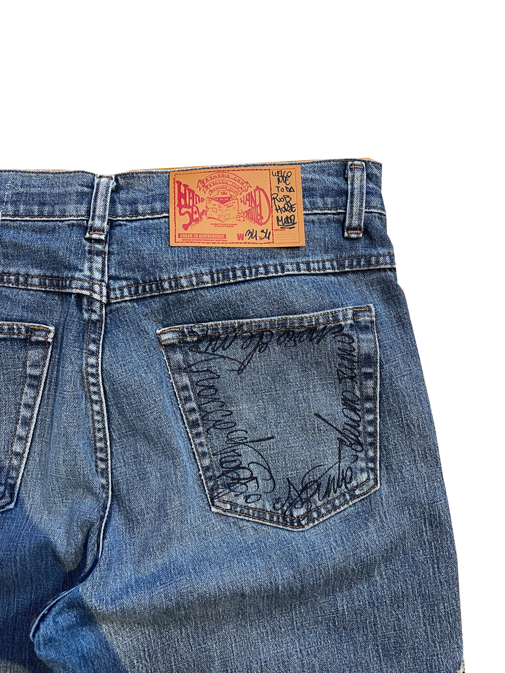 Arabian fleece flare patch jeans