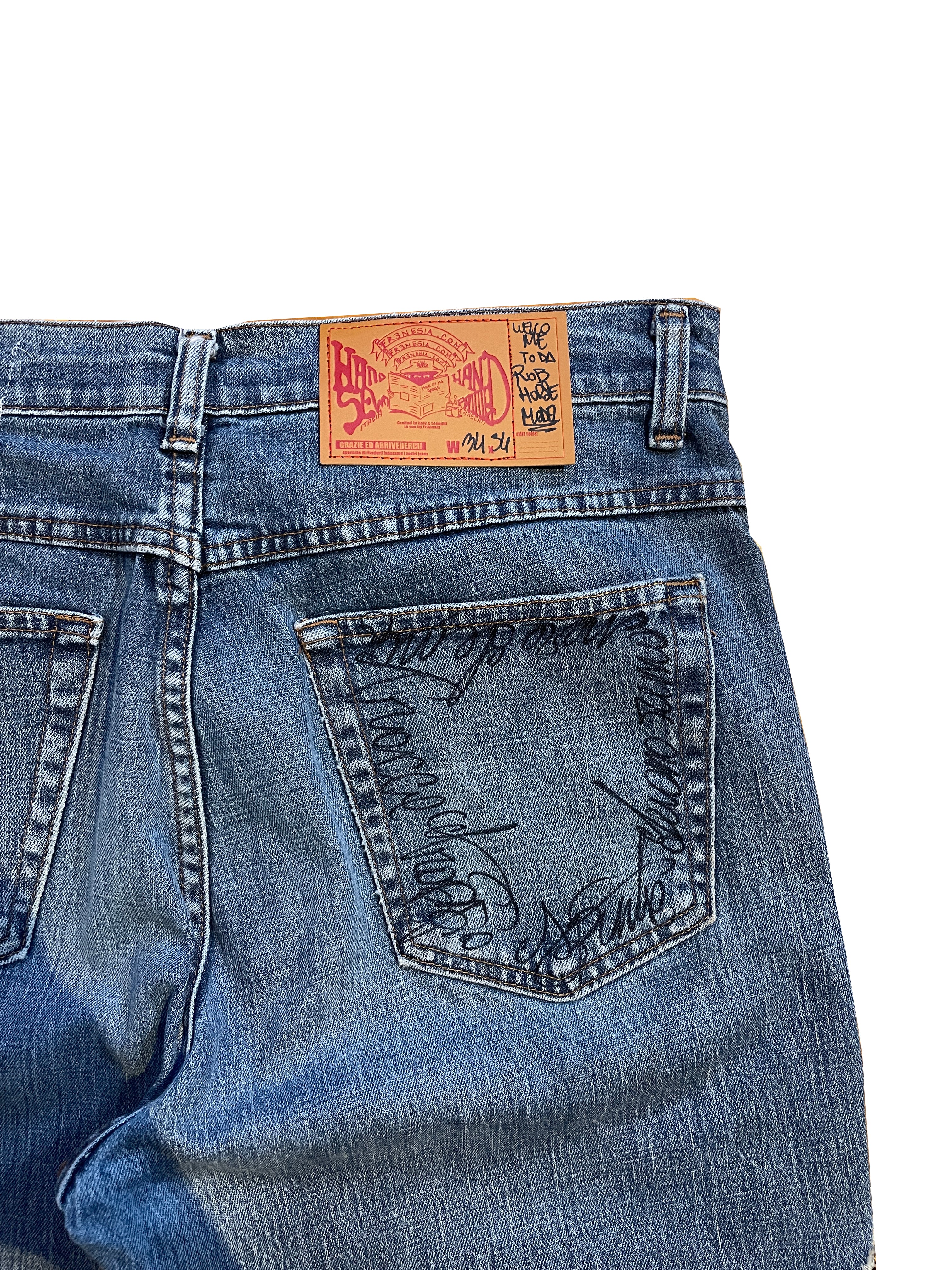 Arabian fleece flare patch jeans