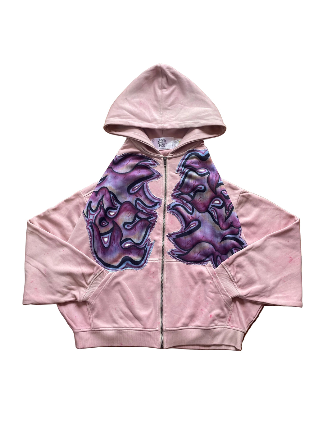 Super wide lightweight pink zip hoodie