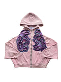 Super wide lightweight pink zip hoodie