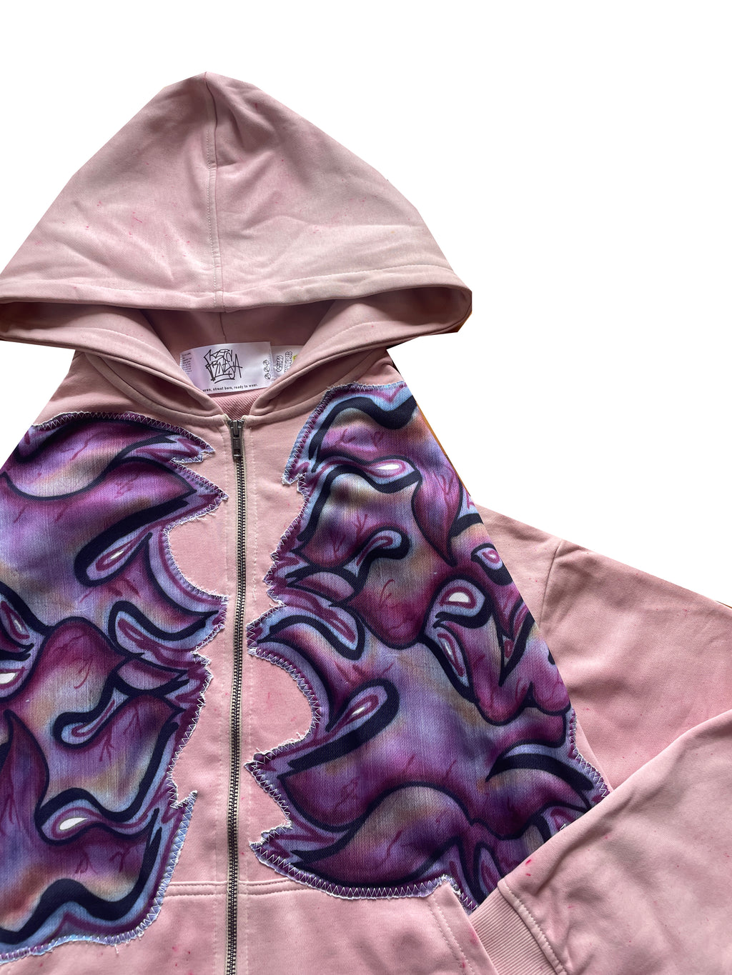 Super wide lightweight pink zip hoodie