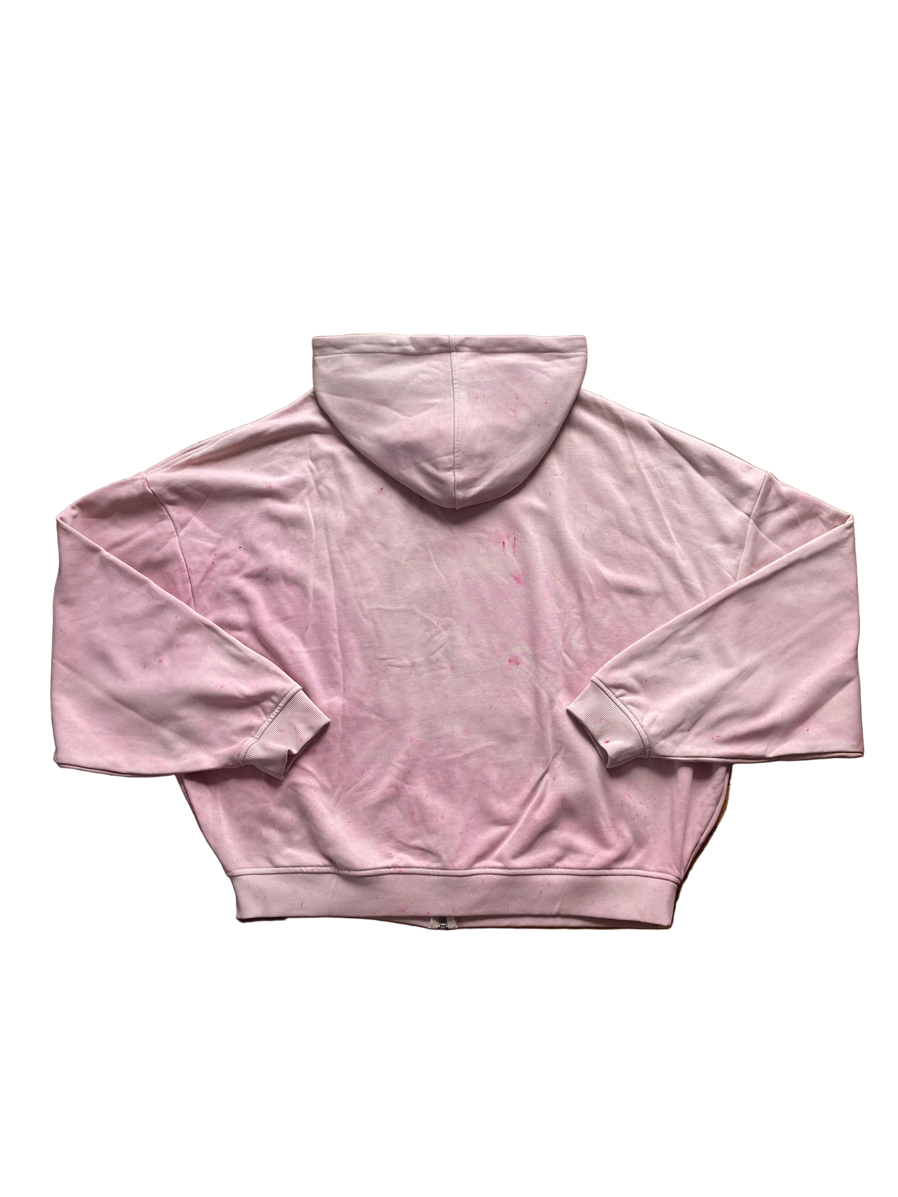 Super wide lightweight pink zip hoodie