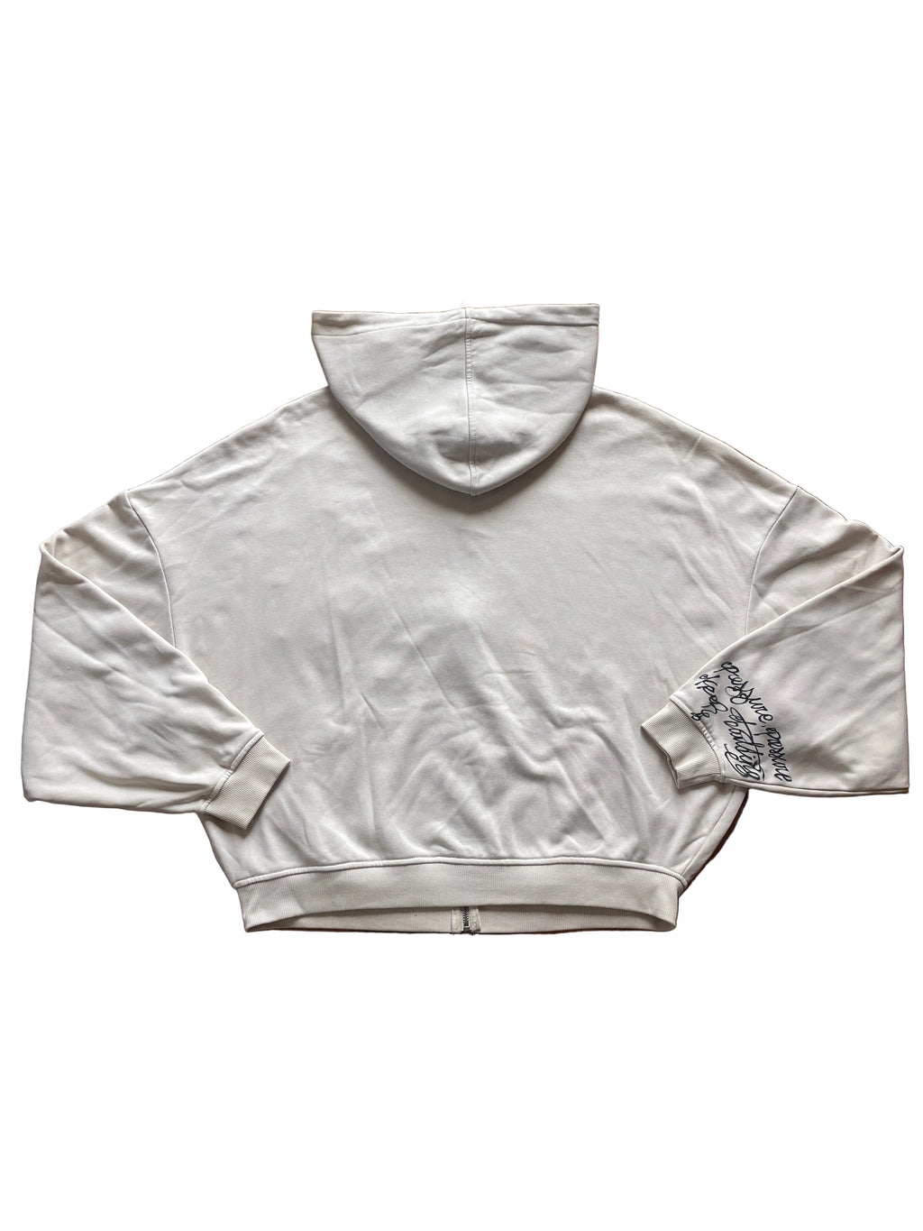 Super wide lightweight patchwork zip hoodie