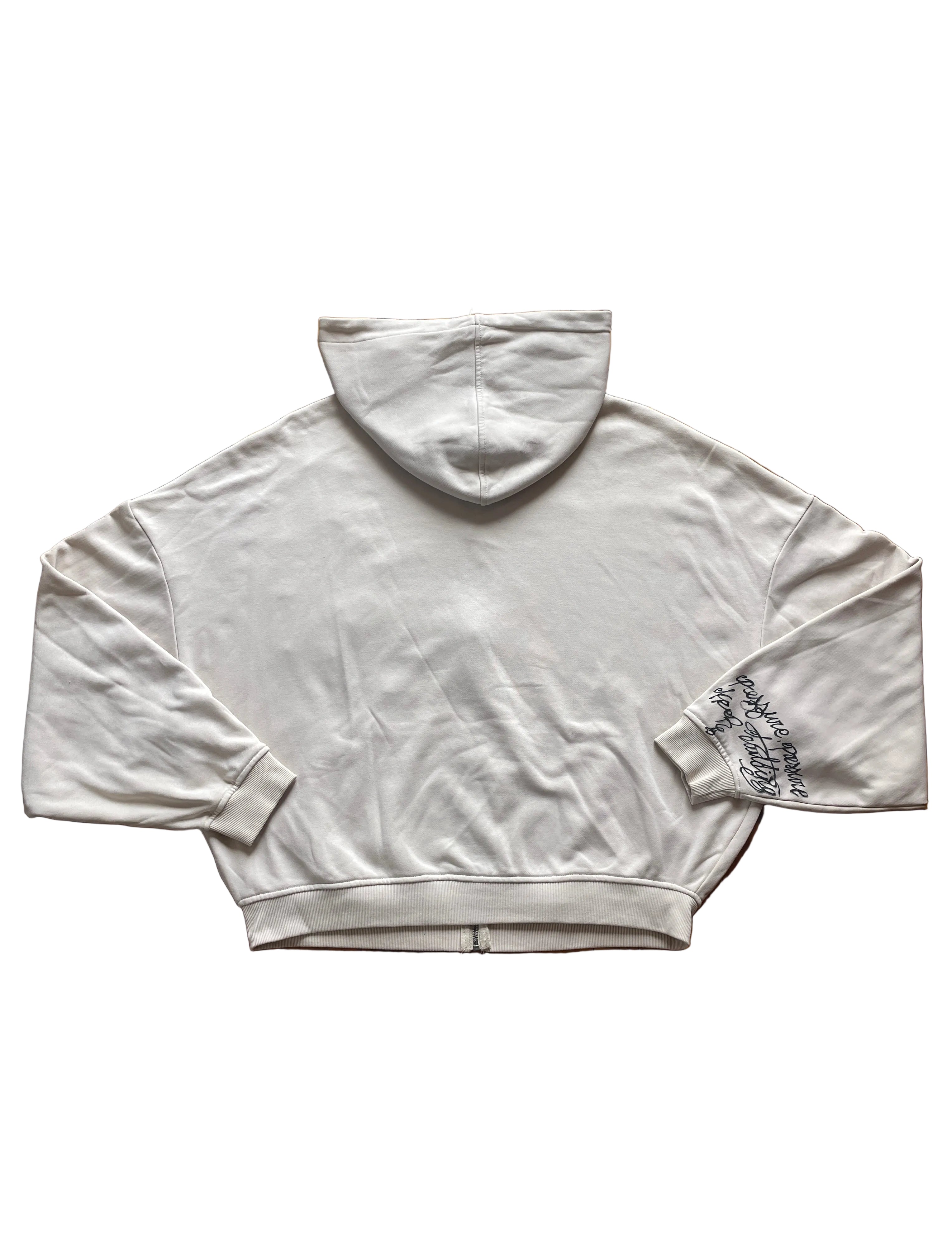 Super wide lightweight patchwork zip hoodie