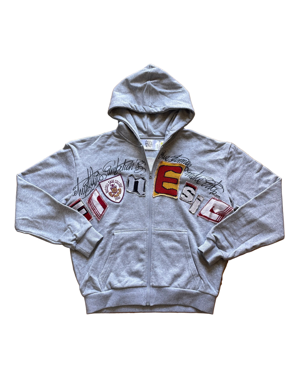 Upgraded letters patch zip hoodie