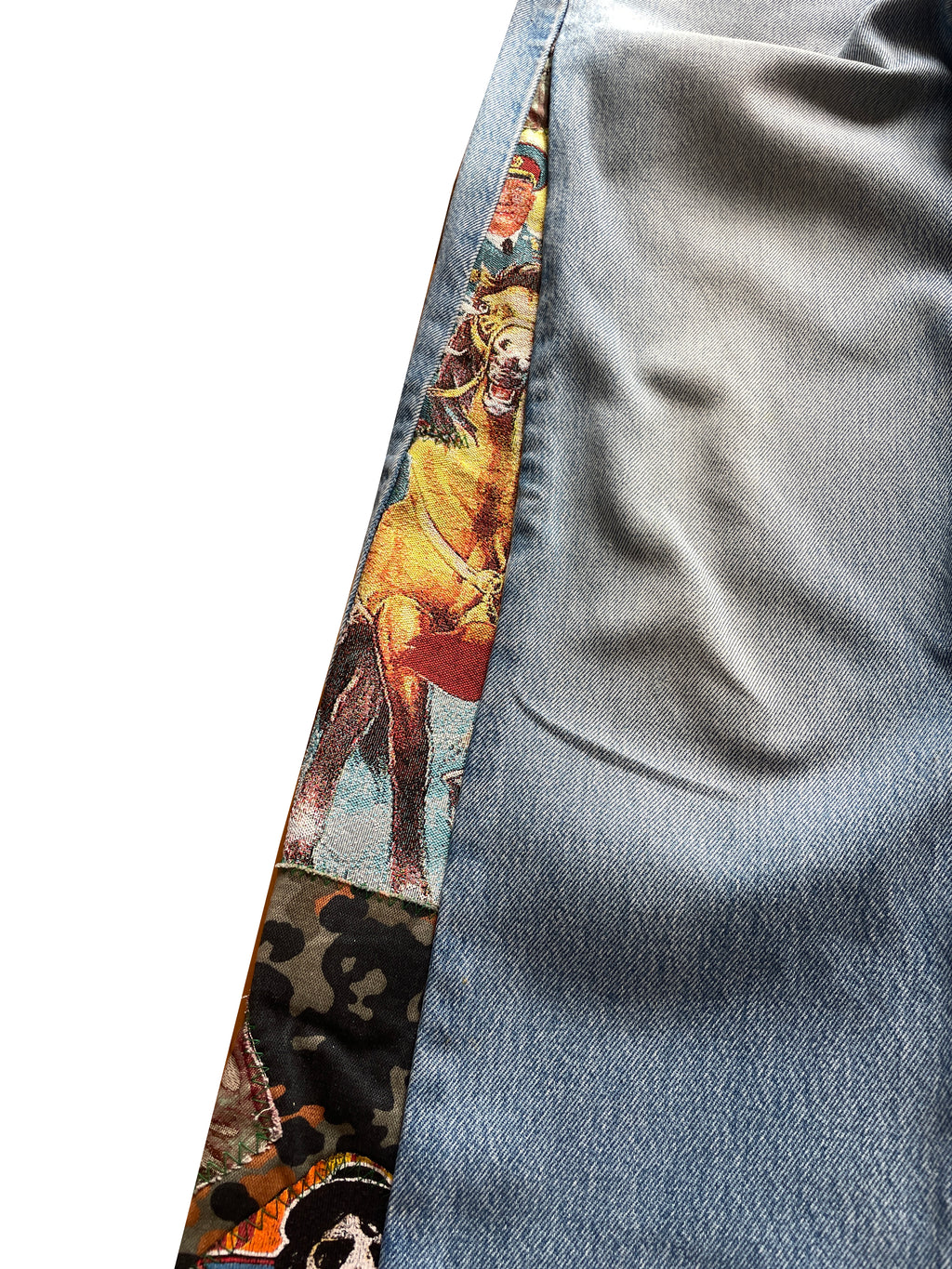 Sky camo flare jeans