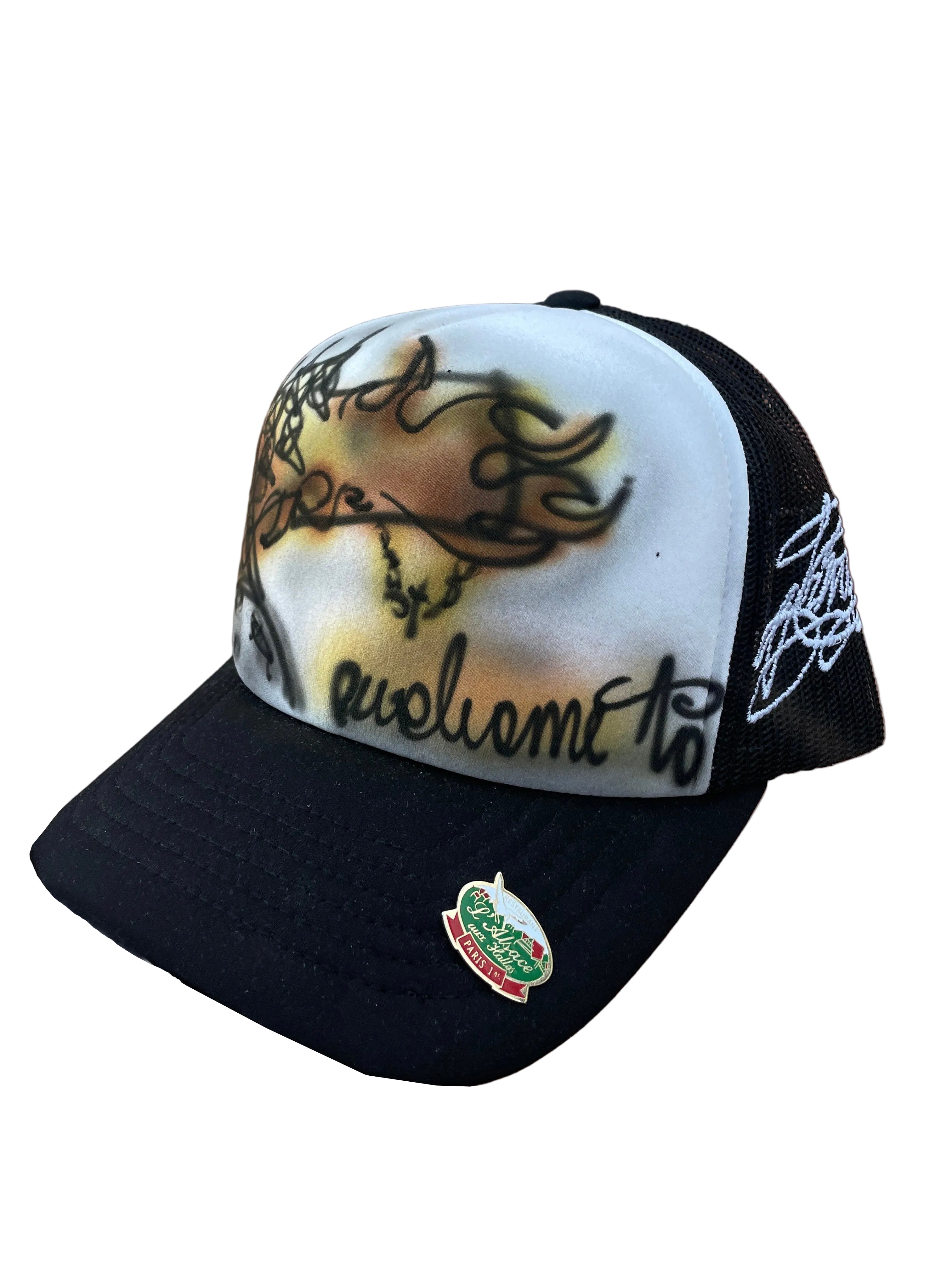 Plant the flag black trucker cap